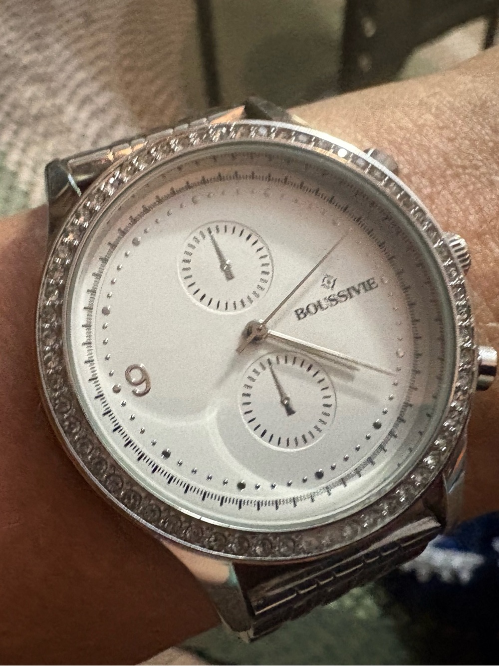 Silver White Crystal Accent Watch